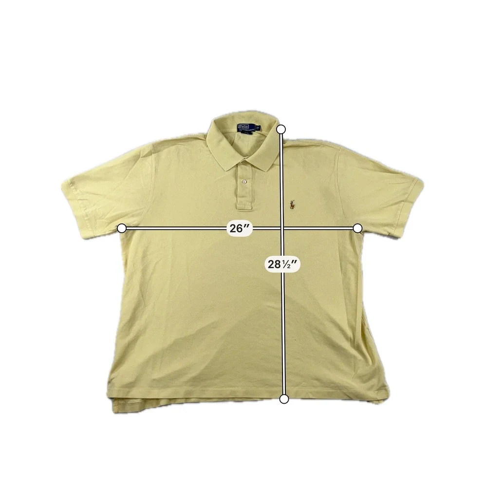 Polo Ralph Lauren Polo Shirt Yellow Short Sleeve Pima Cotton Mens 2XL Big